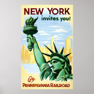 Pennsylvania Railroad New York City Travel Poster