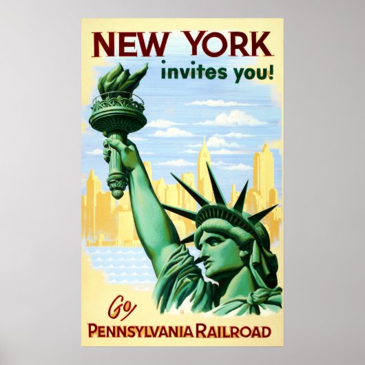  Pennsylvania Railroad New York City Travel Poster (Voorkant)