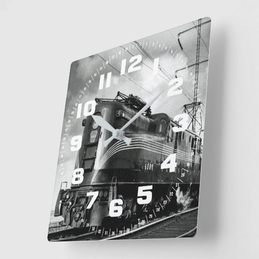 Pennsylvania Railroad Square Wall Clock Vierkante Klok (Hoek)