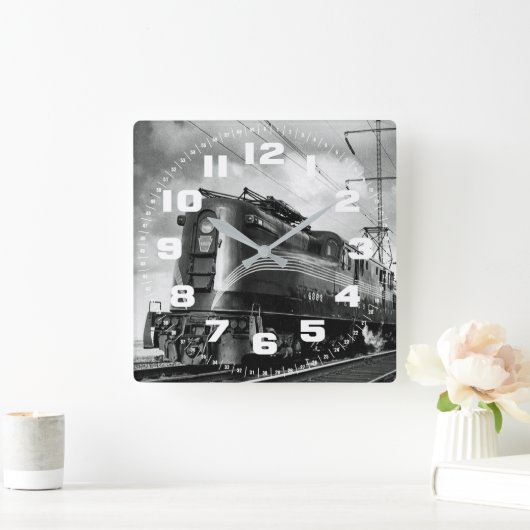 Pennsylvania Railroad Square Wall Clock Vierkante Klok (Huis)