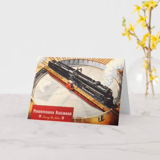 Pennsylvania Railroad Stoomturbine Wenskaart Kaart (Gele Bloem)