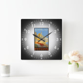 Pennsylvania Railroad to Atlantic City Wall Clock Vierkante Klok (Huis)