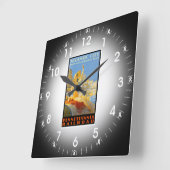 Pennsylvania Railroad to Atlantic City Wall Clock Vierkante Klok (Hoek)
