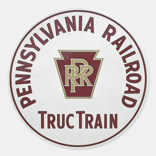 Pennsylvania Railroad TrucTrain Service Ronde Sticker (Voorkant)