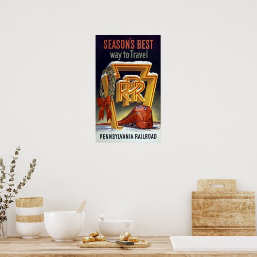  Pennsylvania Railroad Winter Travel Poster (Keuken)