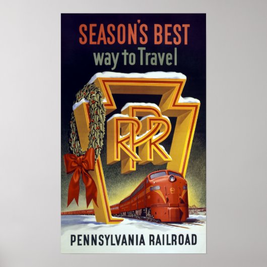  Pennsylvania Railroad Winter Travel Poster (Voorkant)