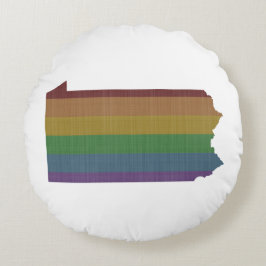 Pennsylvania Rainbow Gay Pride Rond Kussen