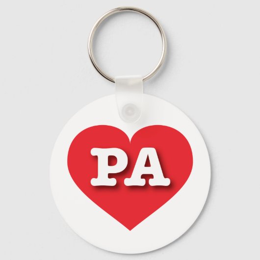 Pennsylvania Red Heart - Ik hou van PA Sleutelhanger (Voorkant)