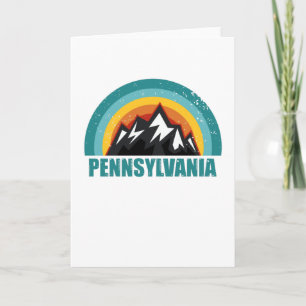 Pennsylvania Retro Zonsondergang Cadeaus Amerikaan Kaart