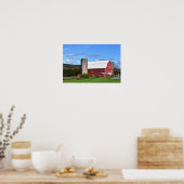 Pennsylvania Rode Schuur en Windturbines 12 x 8 Poster (Keuken)