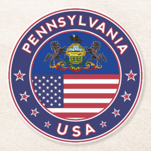 Pennsylvania Ronde Kartonnen Onderzetter