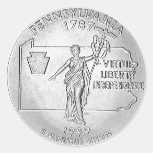 Pennsylvania Ronde Sticker (Voorkant)