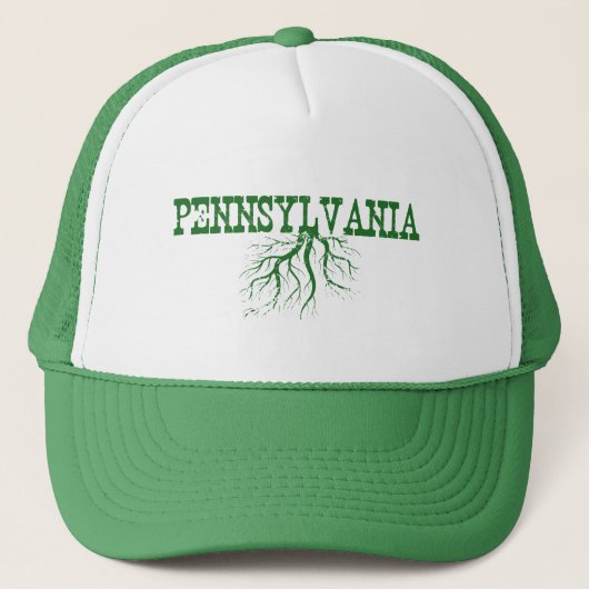 Pennsylvania Rooted Birth State Roots Word Art Trucker Pet (Voorkant)