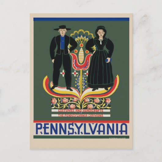 Pennsylvania Rural Amish Vintage Travel Briefkaart (Voorkant)