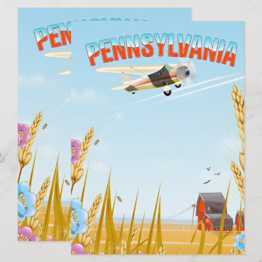 Pennsylvania Rural Reisposter Magnet (Voorkant / Achterkant)