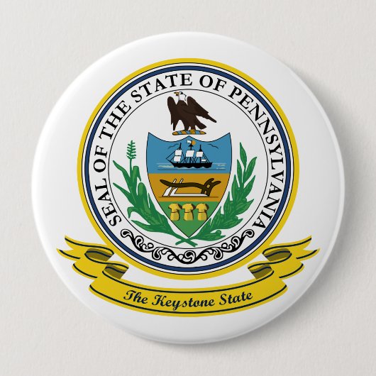 Pennsylvania Seal Ronde Button 4,0 Cm (Voorkant)