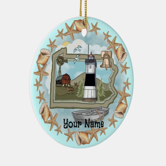 Pennsylvania Shell Lighthouse Ornament (Rechts)