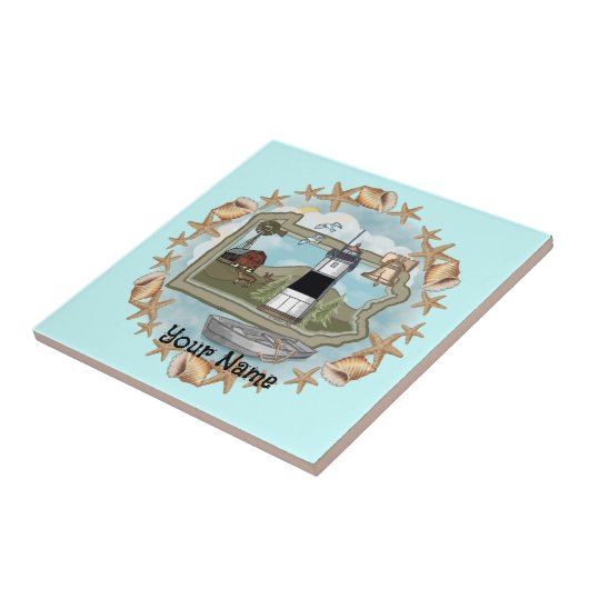 Pennsylvania Shells Lighthouse Tegel Tegeltje (Zijkant)