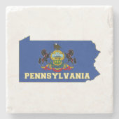 Pennsylvania Silhouette Map Shaped State Flag Stenen Onderzetter (Voorkant)