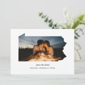 Pennsylvania Sla de datum fotokaart op Save The Date (Staand voorkant)