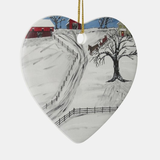 Pennsylvania Sleigh Ride Keramisch Ornament (Rechts)