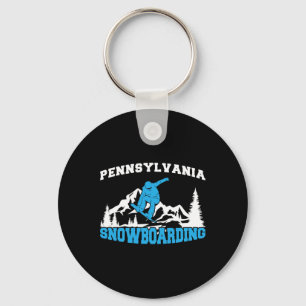 Pennsylvania Snowboarden Winter en Mountain Sport Sleutelhanger
