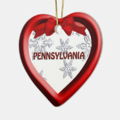 Pennsylvania Snowflake Heart-kerstversiering Keramisch Ornament (Links)