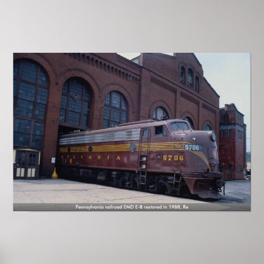 Pennsylvania spoorweg EMD E-8 gerestaureerd in 198 Poster (Voorkant)