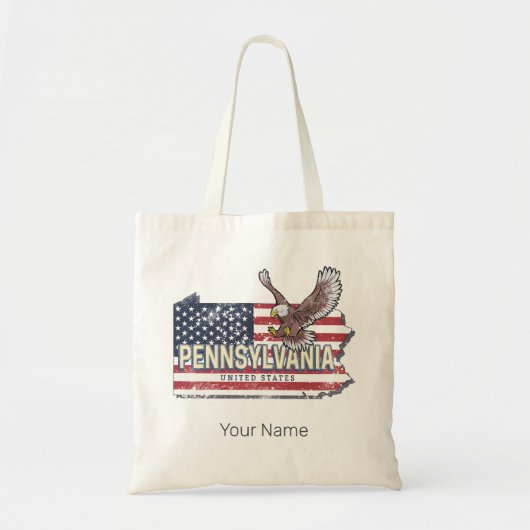 Pennsylvania Staatskaart Verenigde Staten Oud Amer Tote Bag (Voorkant)