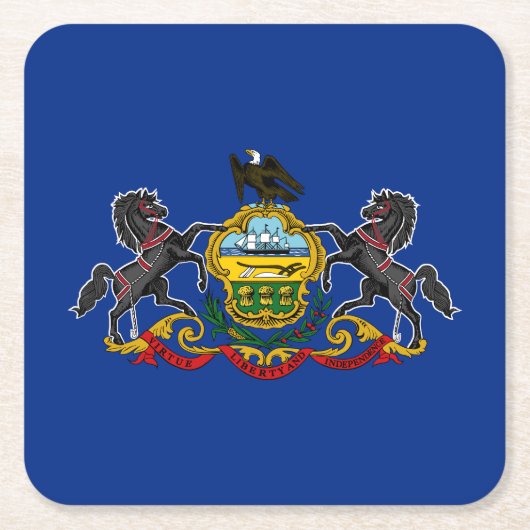 Pennsylvania Staatsvlag Kartonnen Onderzetters (Voorkant)