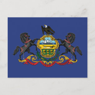 Pennsylvania Staatsvlag Paarden Briefkaart