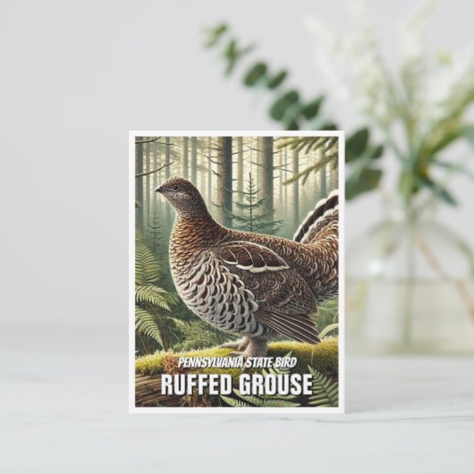 Pennsylvania State Bird Ruffed Grouse Briefkaart (Staand voorkant)