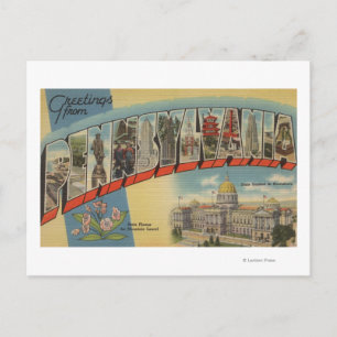 Pennsylvania (State Capital/Flower) 2 Briefkaart