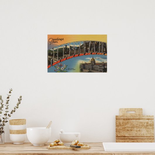 Pennsylvania (State Capital/Flower) 2 Poster (Keuken)