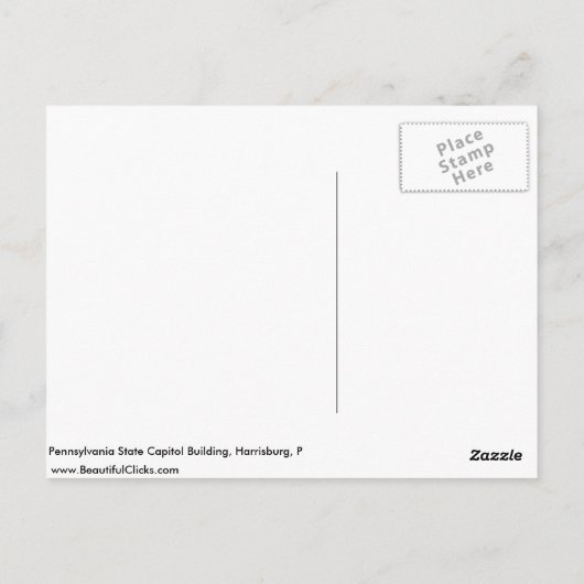 Pennsylvania State Capitol Building, Harrisburg, P Briefkaart (Achterkant)