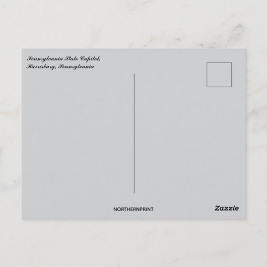 Pennsylvania State Capitol Harrisburg Pennsylvania Briefkaart (Achterkant)
