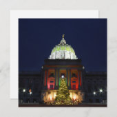 Pennsylvania State Capitol kerstboomverlichting Feestdagenkaart (Voorkant / Achterkant)