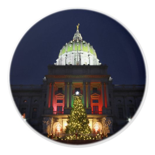 Pennsylvania State Capitol kerstboomverlichting Keramische Knop (Voorkant)