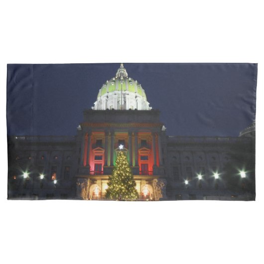 Pennsylvania State Capitol kerstboomverlichting Kussensloop (Voorkant)