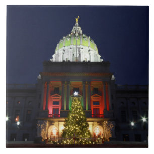 Pennsylvania State Capitol kerstboomverlichting Tegeltje