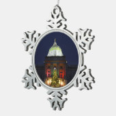 Pennsylvania State Capitol kerstboomverlichting Tin Sneeuwvlok Ornament (Rechts)