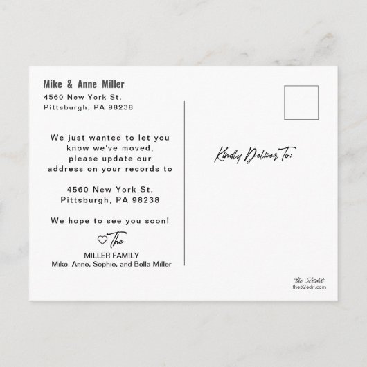 Pennsylvania State Destination Bewegende Aankondig Uitnodiging Briefkaart (Achterkant)