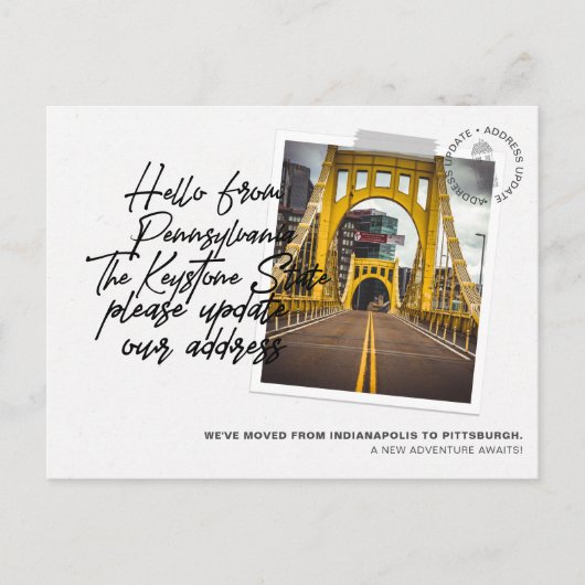 Pennsylvania State Destination Bewegende Aankondig Uitnodiging Briefkaart (Voorkant)