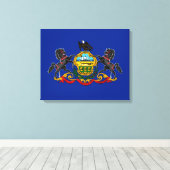 Pennsylvania State Flag Design Decor Canvas Afdruk (Insitu (Houten vloer))