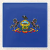 Pennsylvania State Flag Design Decor Glazen Onderzetter (Voorkant)