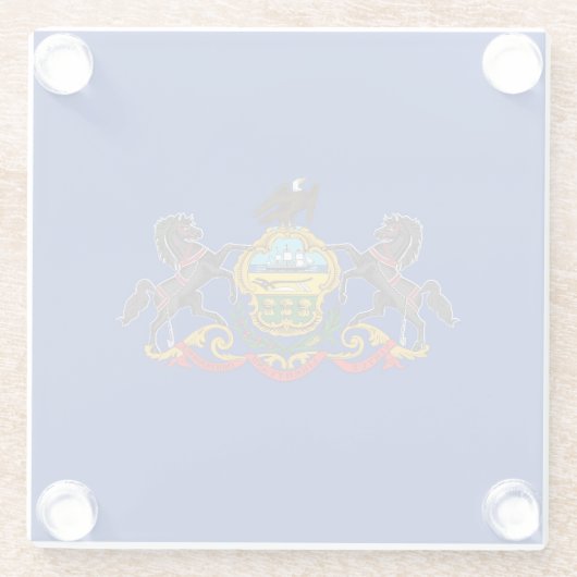 Pennsylvania State Flag Design Decor Glazen Onderzetter (Achterkant)