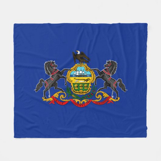 Pennsylvania State Flag Design Fleece Deken (Voorkant (Horizontaal))