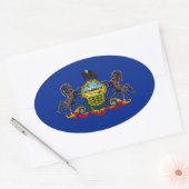 Pennsylvania State Flag Design Ovale Sticker (Envelop)