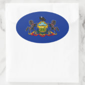 Pennsylvania State Flag Design Ovale Sticker (Tas)