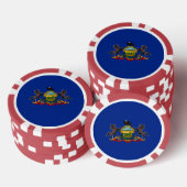 Pennsylvania State Flag Design Pokerchips (Opstapeling)